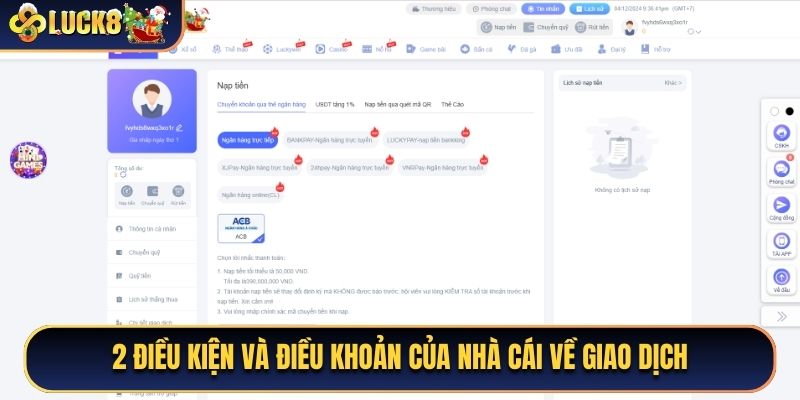 2 điều kiện và điều khoản của nhà cái về giao dịch